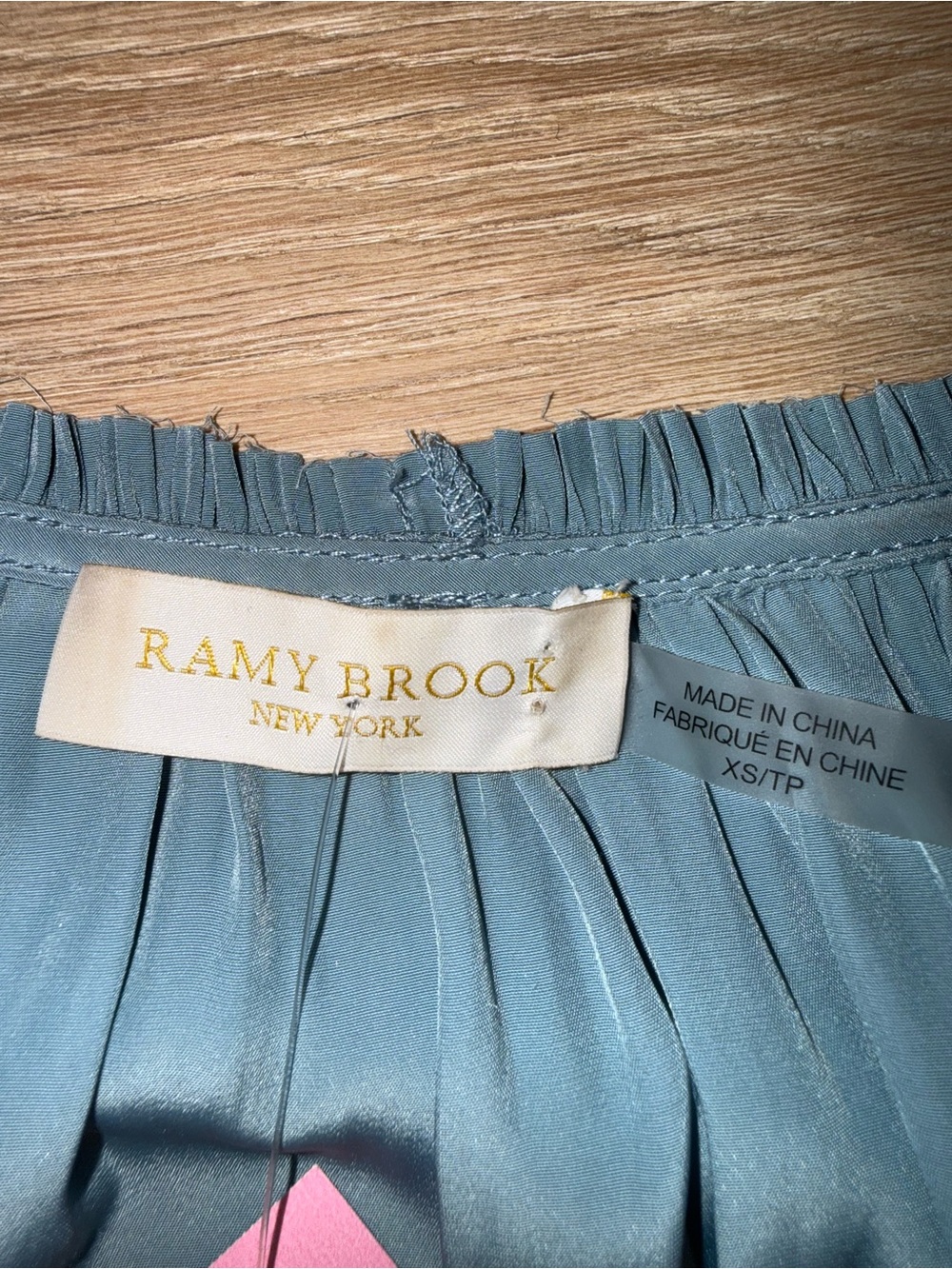 Ramy Brook Dusty Blue Ruffle Smocked Mini Dress XS - Picture 6 of 8